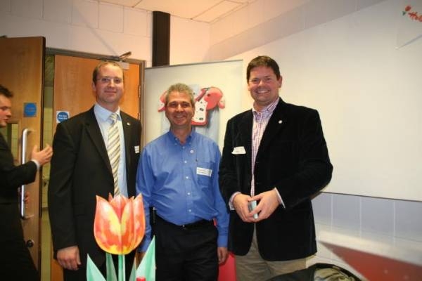Speakers at the NI-NL 'Meet the owner of the Belfast Giants - Andrew Mc Burney, Albert Maasland and Steve Murnaghan