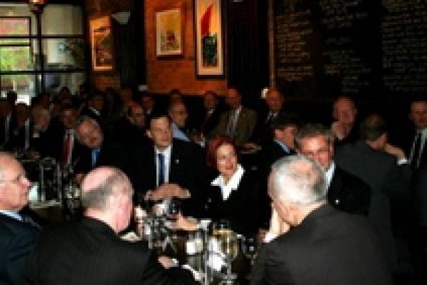 A full house in the relaxed surroundings of Mourne Seafood listens to the Dutch introductions