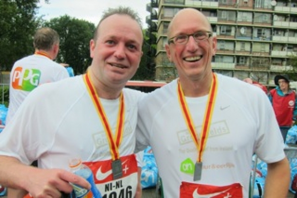 Peter Meewisse (L) and Paul Armstrong ....and after