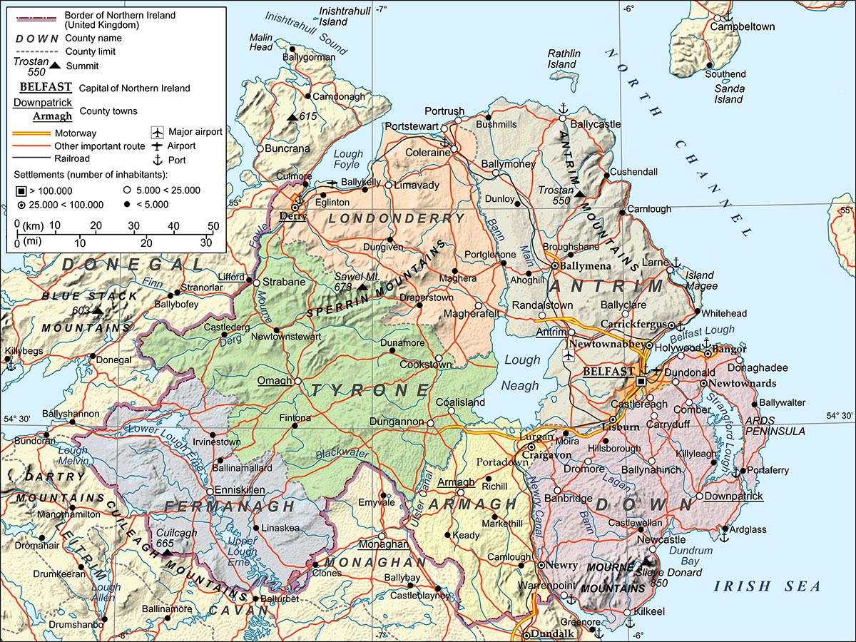 Improving Mindat.org : Northern Ireland county boundaries